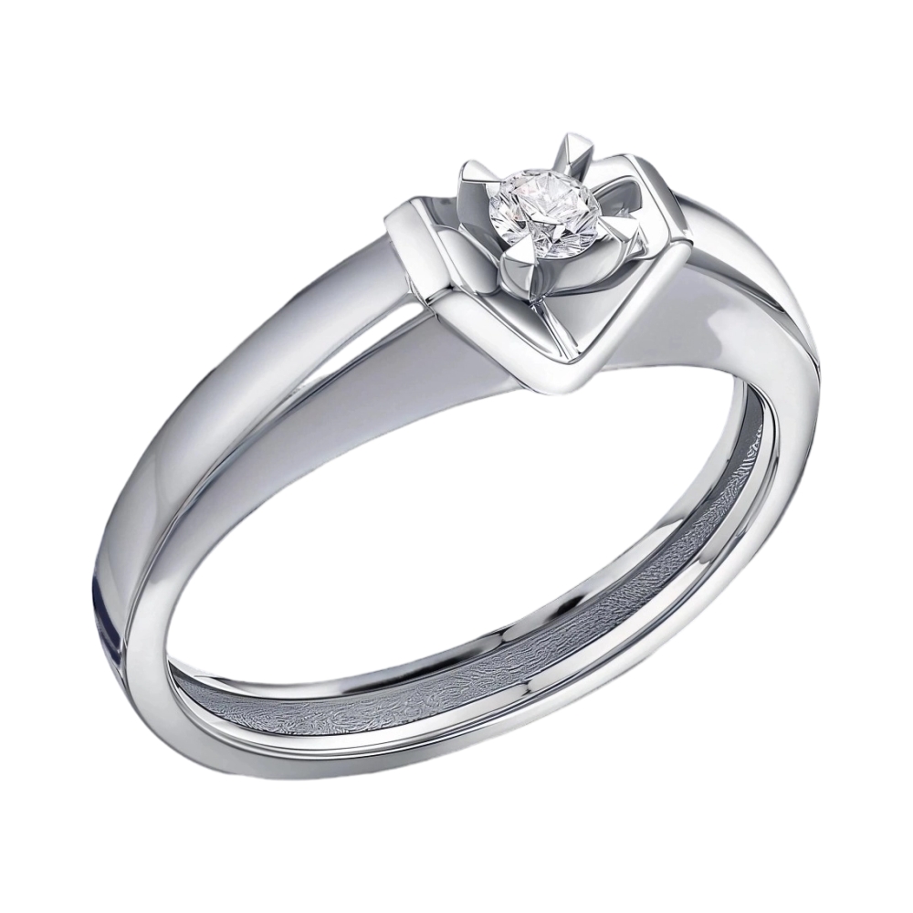 Кольцо помолвочное из белого золота с бриллиантом Ювелирное изделие - Кольцо помолвочное из белого золота с бриллиантом в магазине Best-Gold 035187