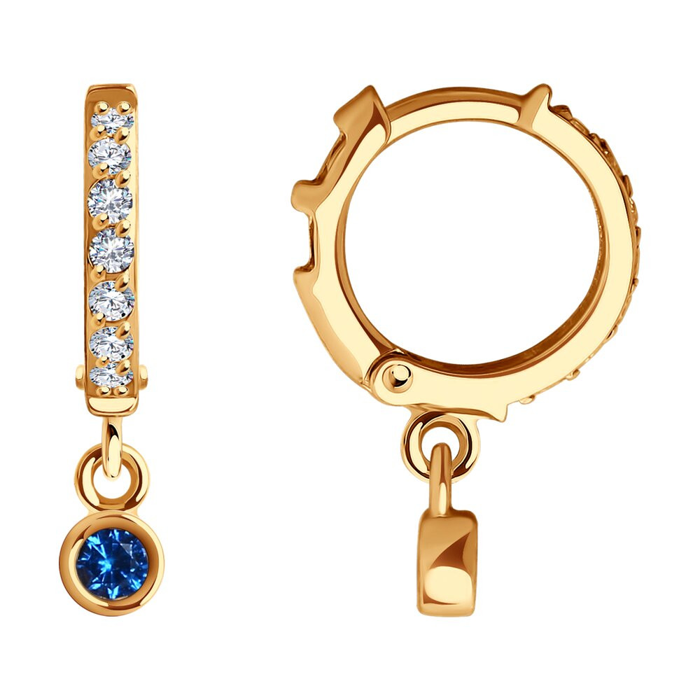 Ювелирное изделие - Серьги из красного золота с фианитами в магазине Best-Gold 031916