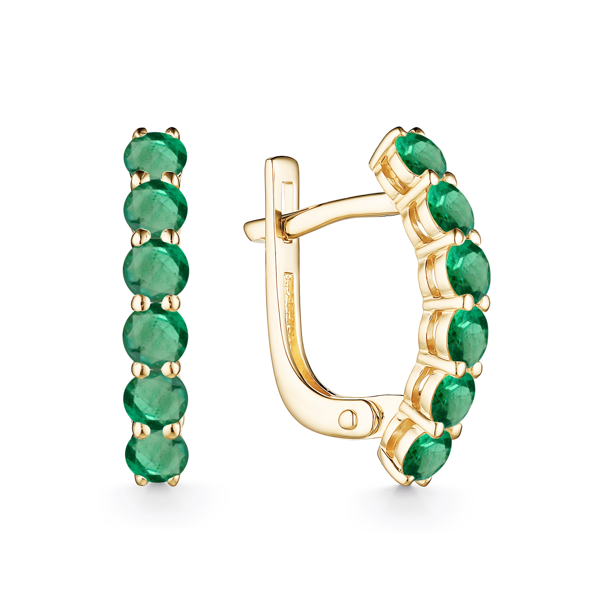 Серьги из жёлтого золота с изумрудами Ювелирное изделие - Серьги из жёлтого золота с изумрудами в магазине Best-Gold 039168