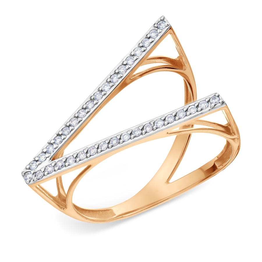 Кольцо из красного золота с фианитами Ювелирное изделие - Кольцо из красного золота с фианитами в магазине Best-Gold 031711