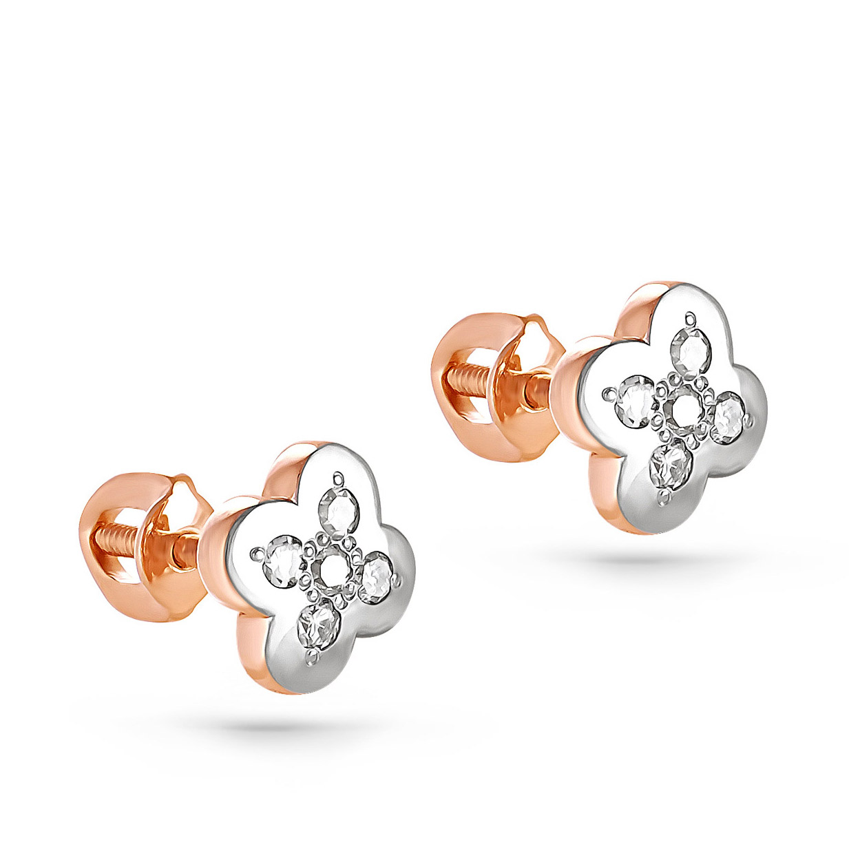 Ювелирное изделие - Серьги из красного золота с бриллиантами в магазине Best-Gold 142391