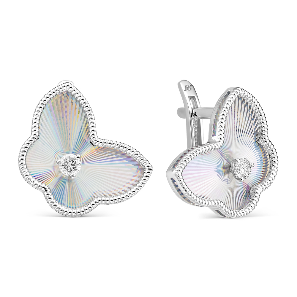 Серьги из белого золота с бриллиантами