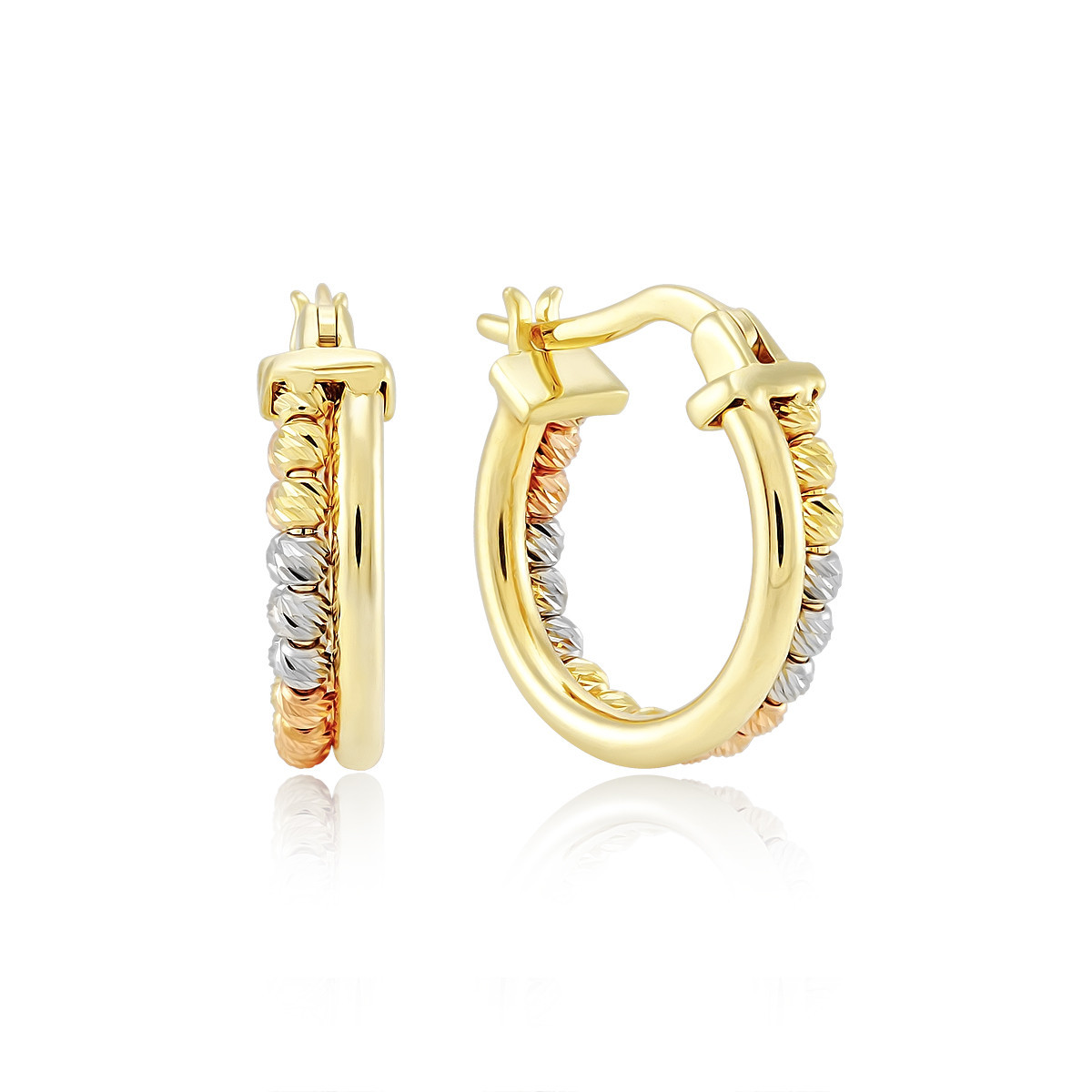 Ювелирное изделие - Серьги из комбинированного золота в магазине Best-Gold 101760