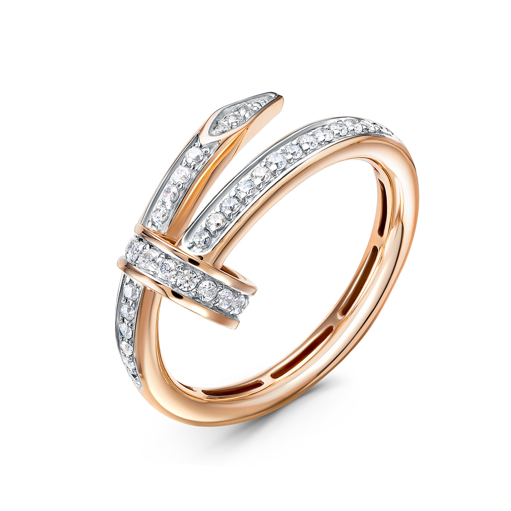 Кольцо из красного золота с фианитами Ювелирное изделие - Кольцо из красного золота с фианитами в магазине Best-Gold 125961