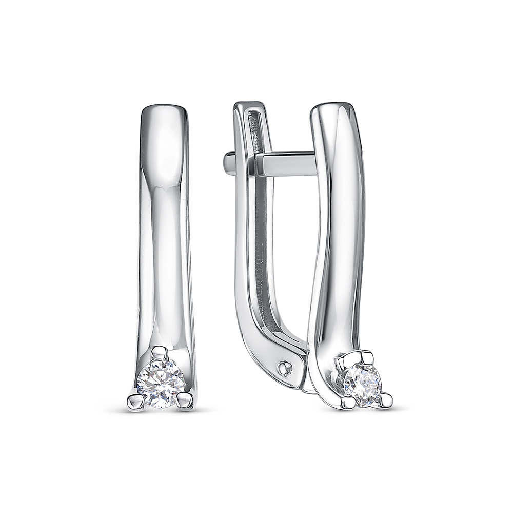 Серьги из белого золота с бриллиантами Ювелирное изделие - Серьги из белого золота с бриллиантами в магазине Best-Gold 141062