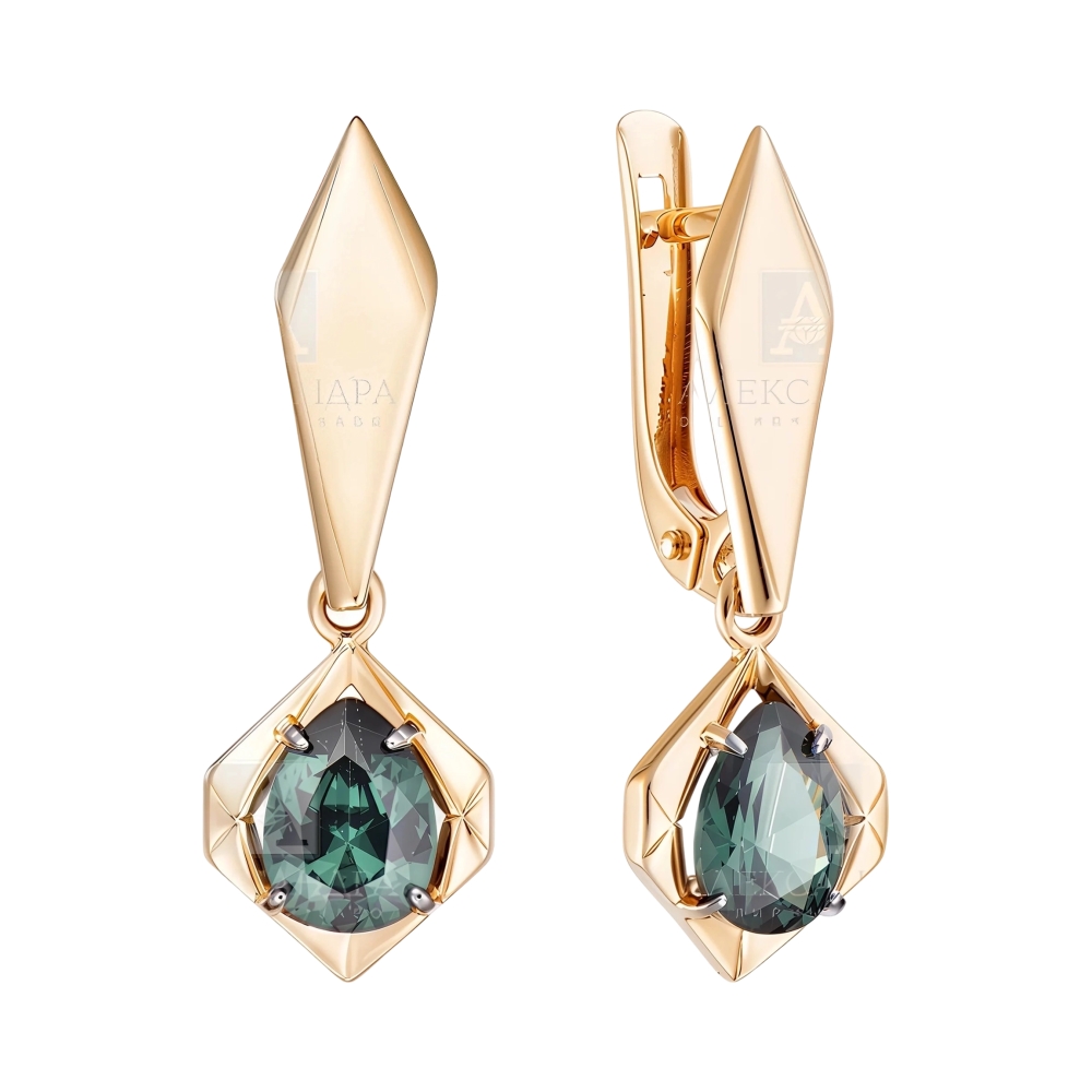 Ювелирное изделие - Серьги из красного золота с лондон топазом в магазине Best-Gold 154320