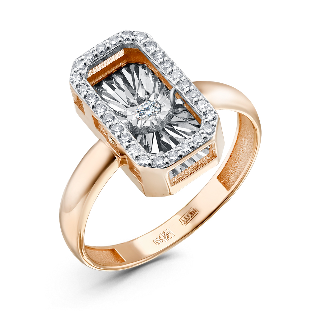 Кольцо из красного золота с бриллиантами Ювелирное изделие - Кольцо из красного золота с бриллиантами в магазине Best-Gold 030977