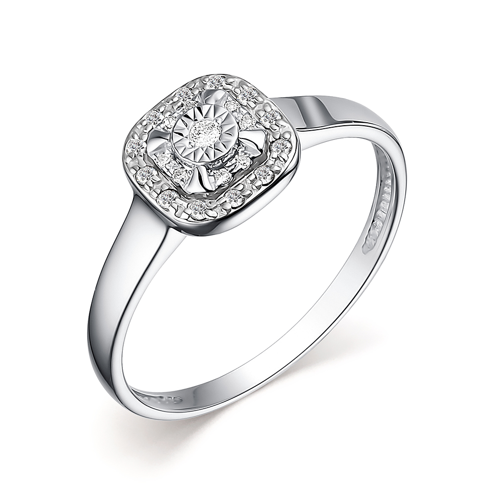 Ювелирное изделие - Кольцо из белого золота с бриллиантами в магазине Best-Gold 148442