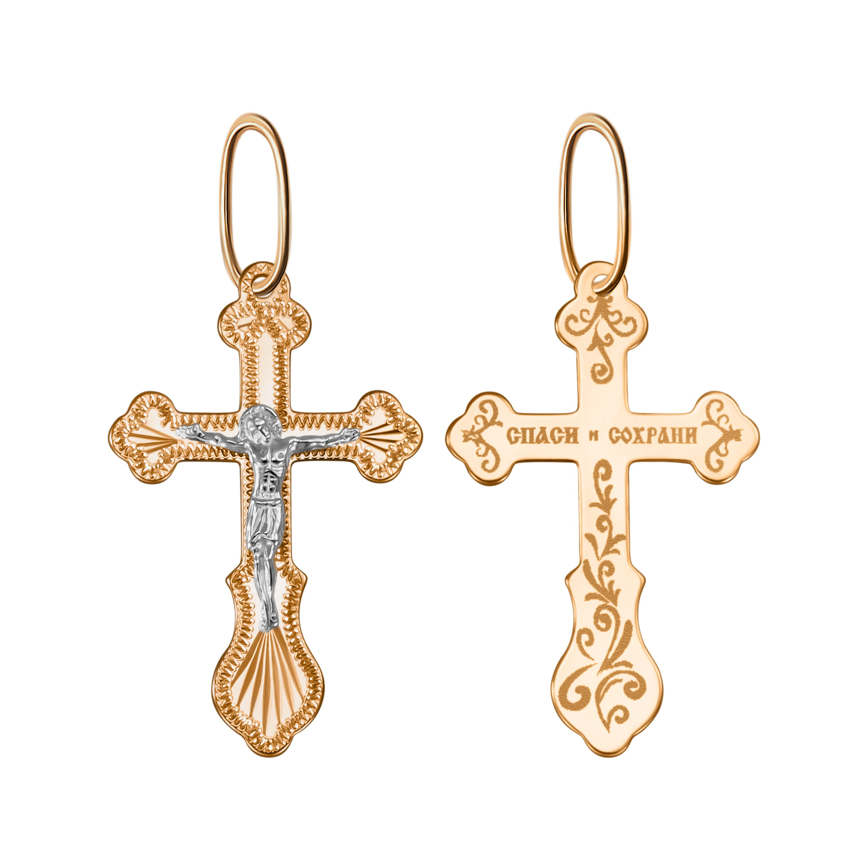 Крест из красного золота Ювелирное изделие - Крест из красного золота в магазине Best-Gold 030045
