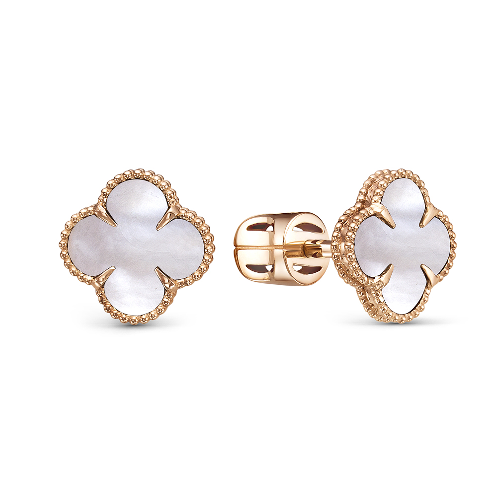 Ювелирное изделие - Серьги из красного золота с перламутром в магазине Best-Gold 149521