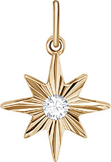 Подвеска из красного золота с фианитами Ювелирное изделие - Подвеска из красного золота с фианитами в магазине Best-Gold 061067