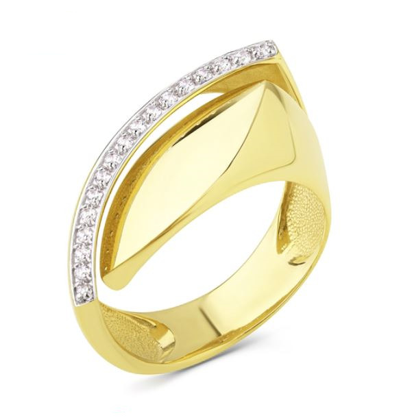 Ювелирное изделие - Кольцо из желтого золота с фианитами в магазине Best-Gold 129027