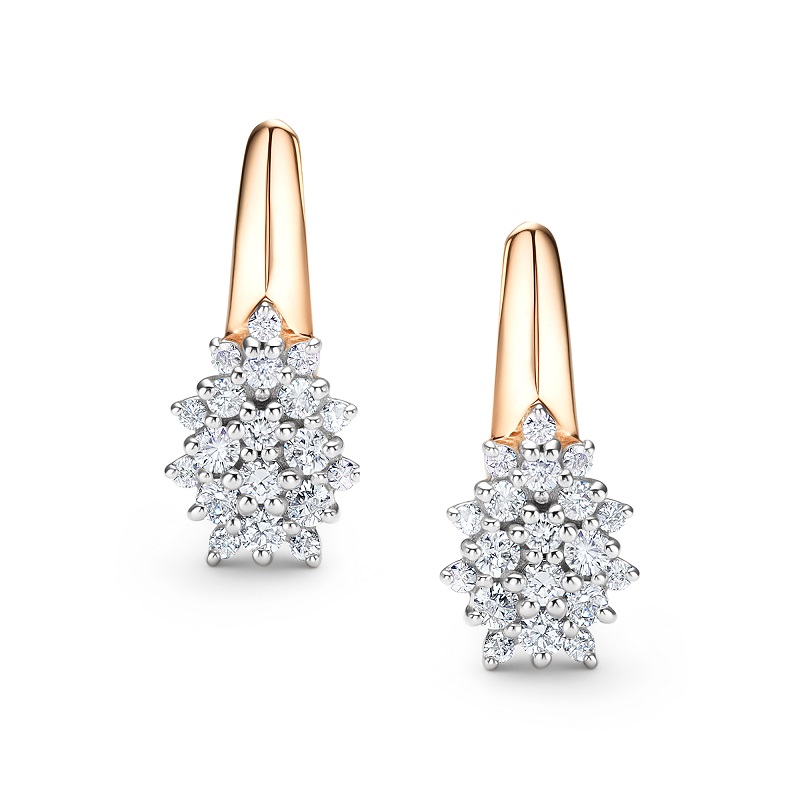 Серьги из красного золота с бриллиантами Ювелирное изделие - Серьги из красного золота с бриллиантами в магазине Best-Gold 154398