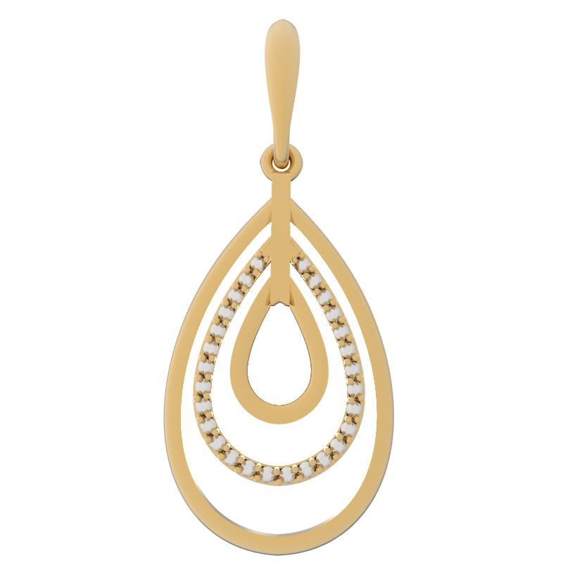 Ювелирное изделие - Подвеска в красном золоте с фианитами в магазине Best-Gold 129129