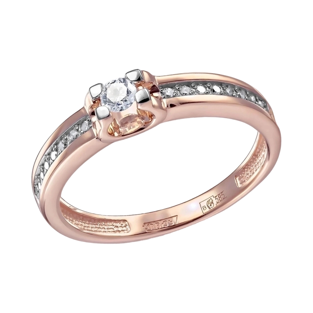 Ювелирное изделие - Кольцо из красного золота с бриллиантами в магазине Best-Gold 154903