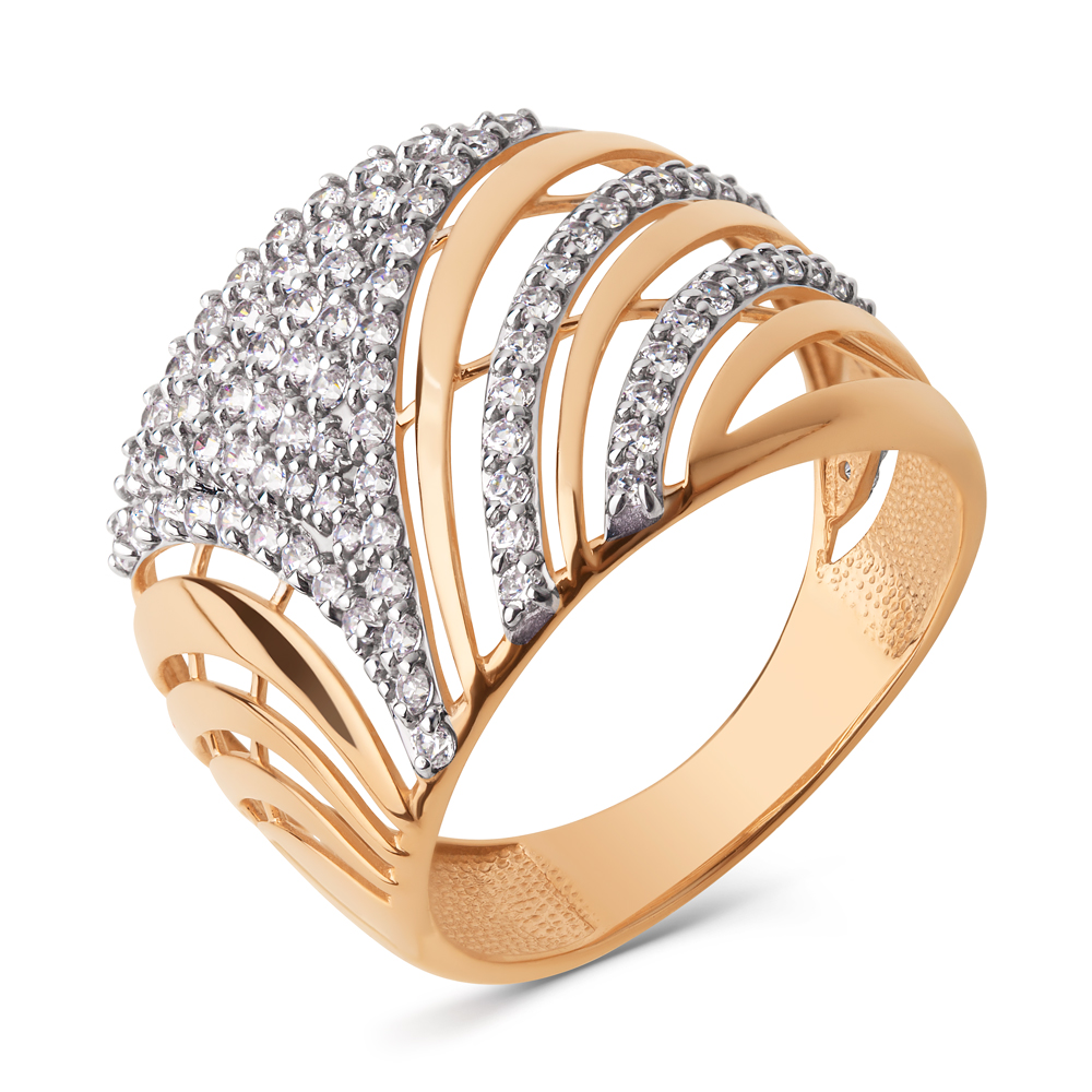 Кольцо из красного золота с фианитами Ювелирное изделие - Кольцо из красного золота с фианитами в магазине Best-Gold 145444