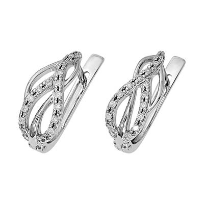 Серьги из серебра  фианитами Ювелирное изделие - Серьги из серебра  фианитами в магазине Best-Gold 139654