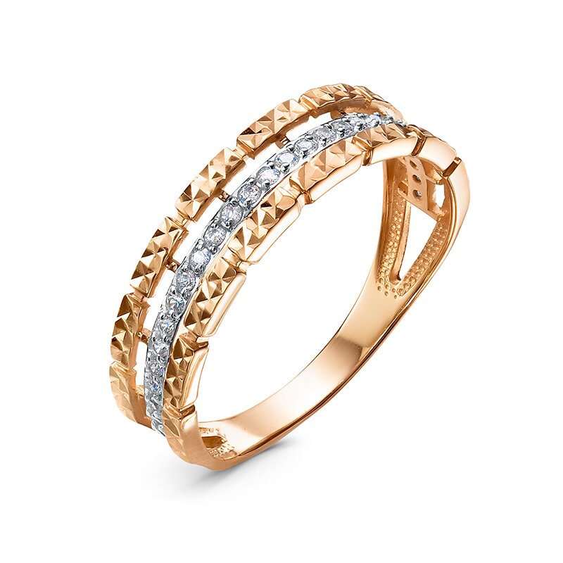 Ювелирное изделие - Кольцо из красного золота с фианитами в магазине Best-Gold 147235