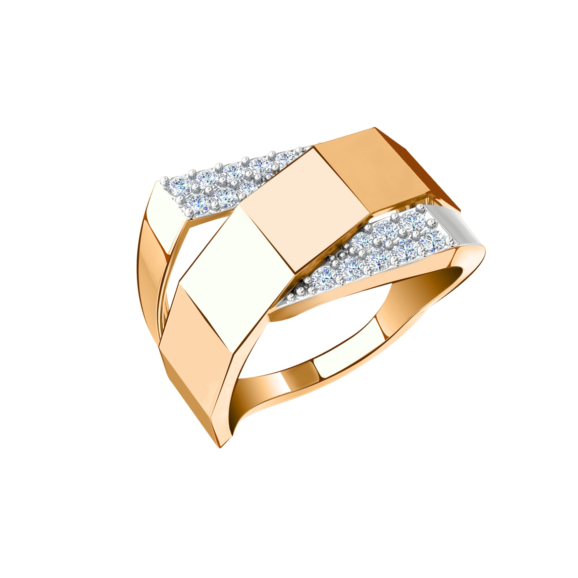 Ювелирное изделие - Кольцо из красного золота с фианитами в магазине Best-Gold 126745