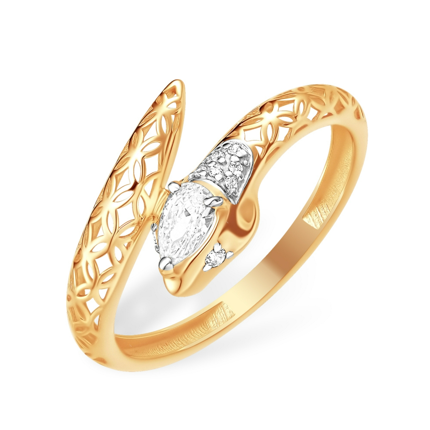 Кольцо из красного золота с фианитами Ювелирное изделие - Кольцо из красного золота с фианитами в магазине Best-Gold 151548