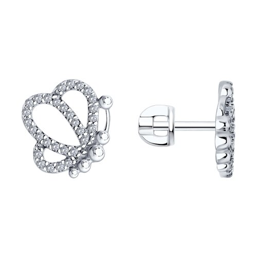 Серьги из серебра с фианитами Ювелирное изделие - Серьги из серебра с фианитами в магазине Best-Gold 140720