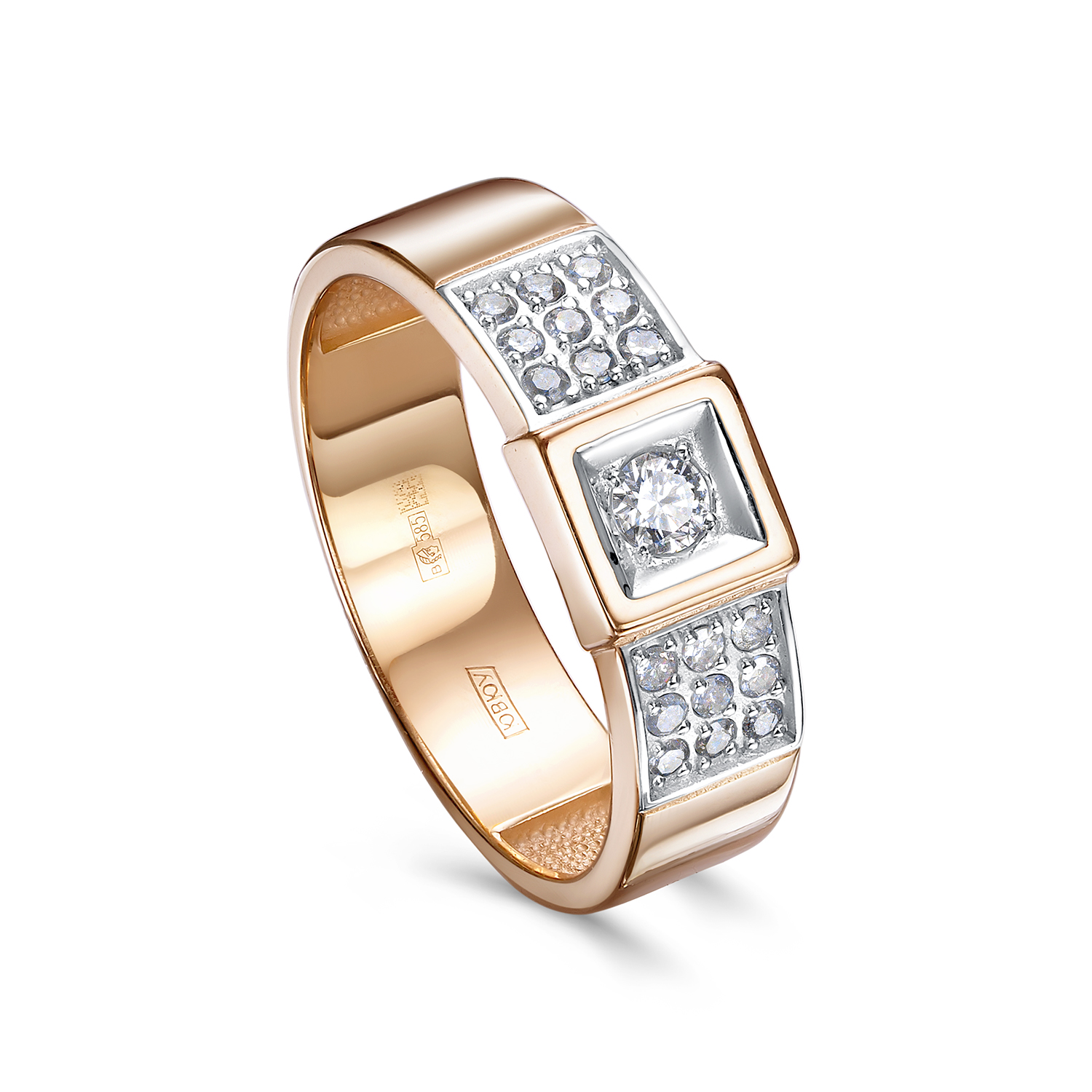 Кольцо из красного золота с бриллиантами Ювелирное изделие - Кольцо из красного золота с бриллиантами в магазине Best-Gold 147051