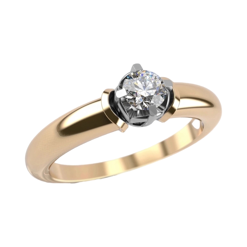 Ювелирное изделие - Кольцо помолвочное из желтого золота с бриллиантом в магазине Best-Gold 035522