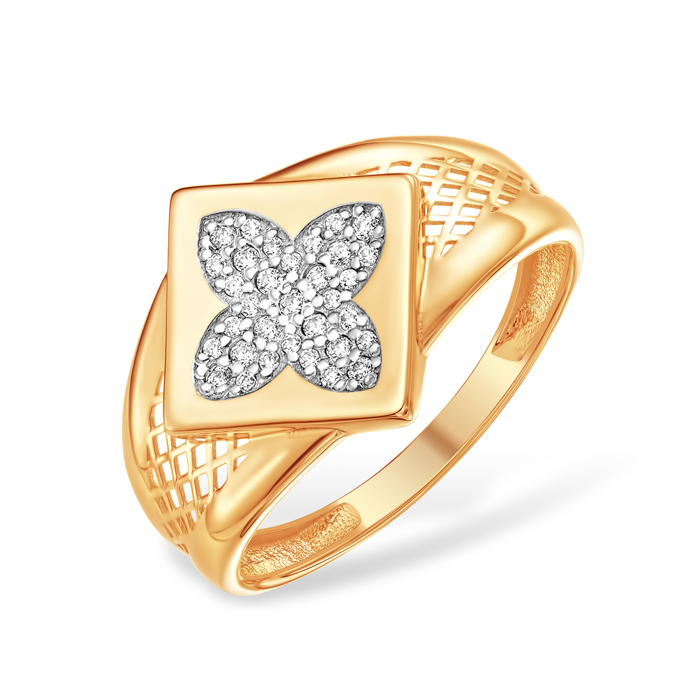 Кольцо из красного золота с фианитами Ювелирное изделие - Кольцо из красного золота с фианитами в магазине Best-Gold 144937