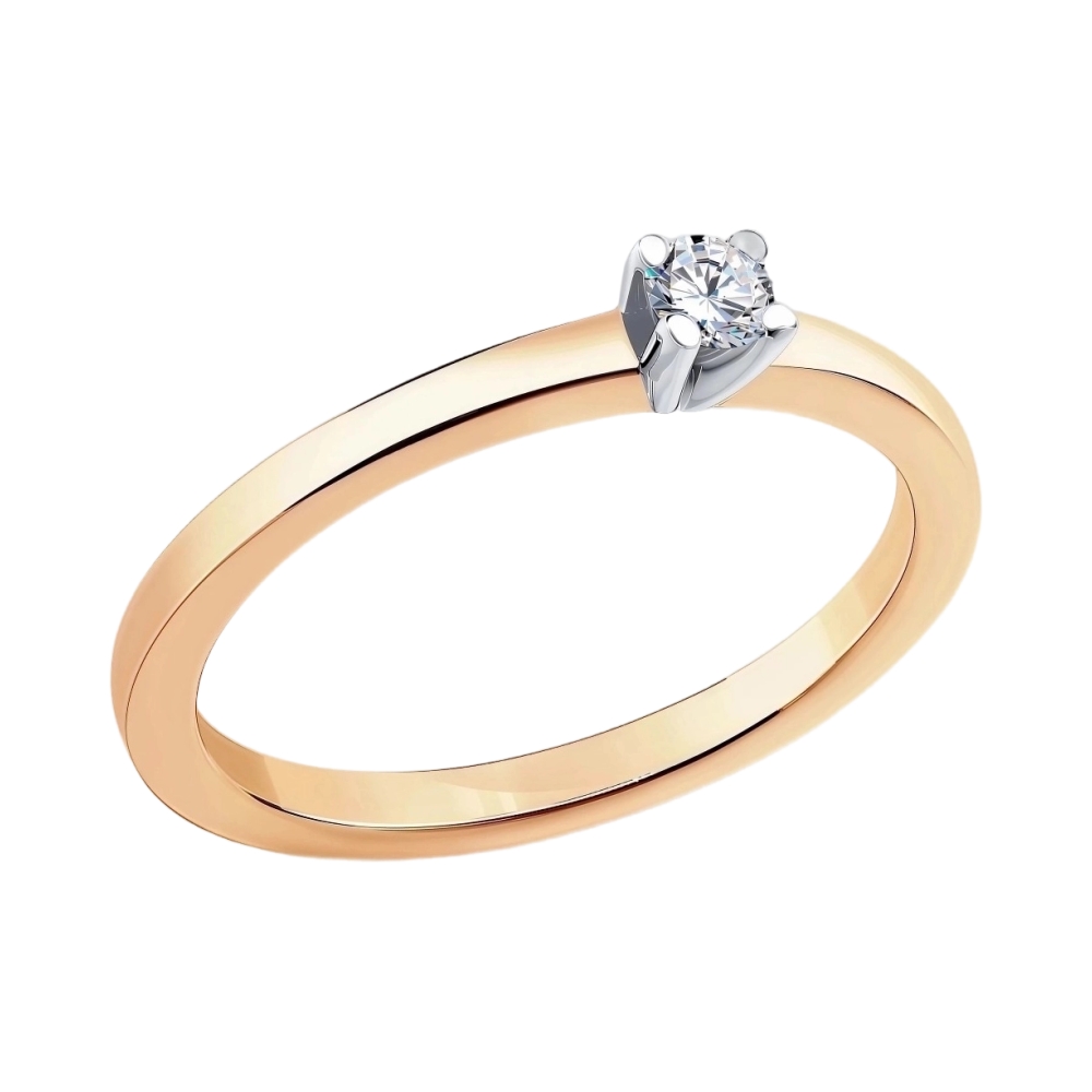 Ювелирное изделие - Помолвочное кольцо из красного золота с бриллиантом в магазине Best-Gold 156774