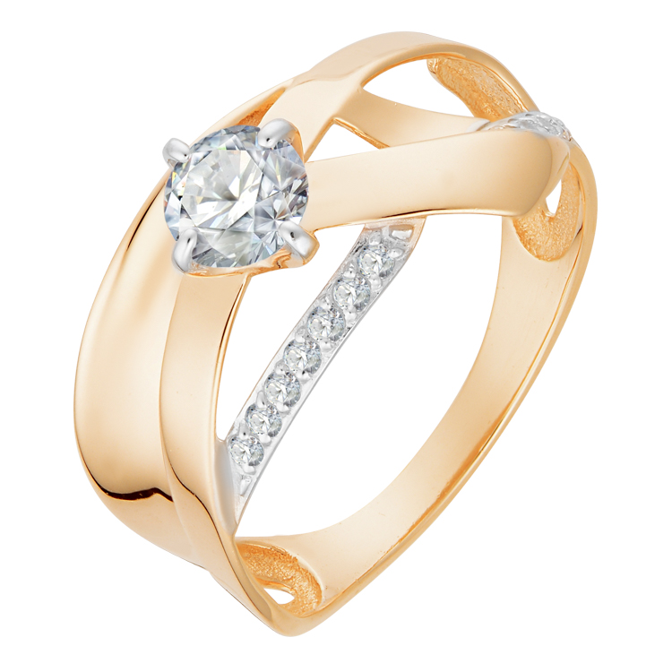 Ювелирное изделие - Кольцо из красного золота с фианитами в магазине Best-Gold 070897