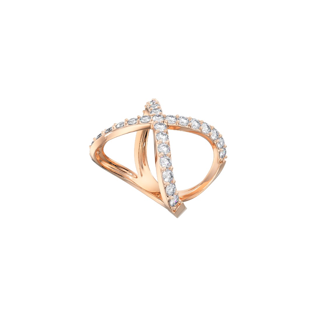 Ювелирное изделие - Кольцо из красного золота с фианитами в магазине Best-Gold 124993