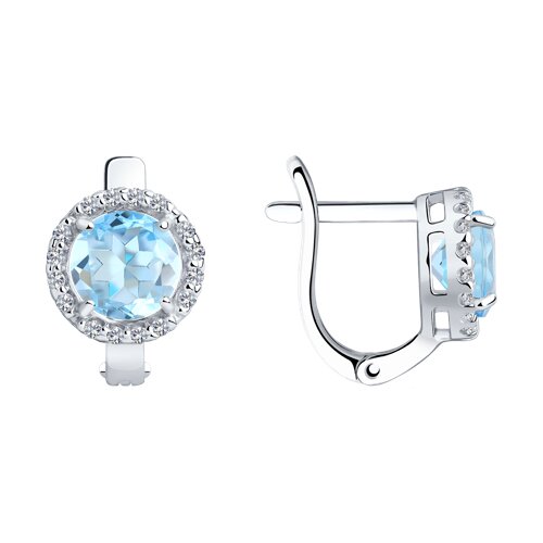 Серьги из серебра с топазами и фианитами Ювелирное изделие - Серьги из серебра с топазами и фианитами в магазине Best-Gold 141166