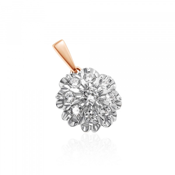 Подвеска из комбинированного золота с фианитами Ювелирное изделие - Подвеска из комбинированного золота с фианитами в магазине Best-Gold 040715