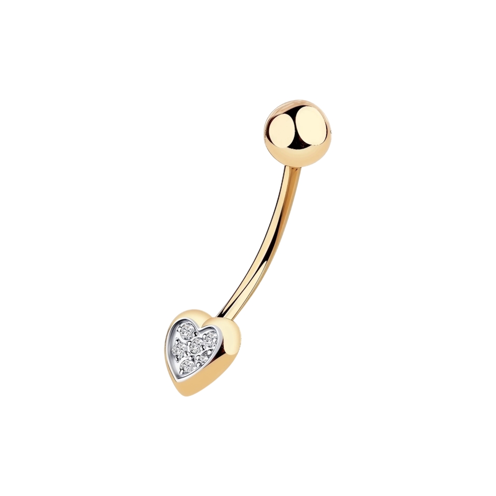 Ювелирное изделие - Пирсинг из красного золота с фианитами в магазине Best-Gold 124360