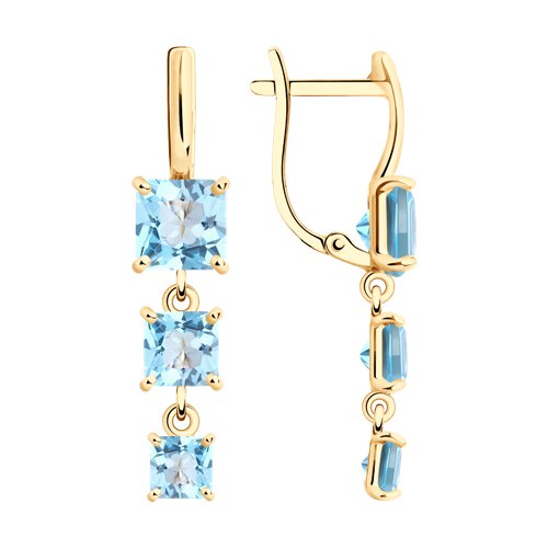 Серьги из красного золота с топазом Ювелирное изделие - Серьги из красного золота с топазом в магазине Best-Gold 069611