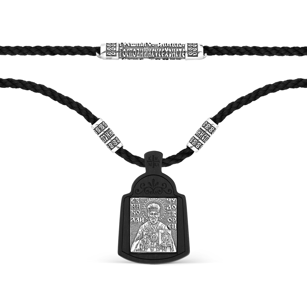 Ювелирное изделие - Шнур с подвеской из серебра и дерево Граб в магазине Best-Gold 157246