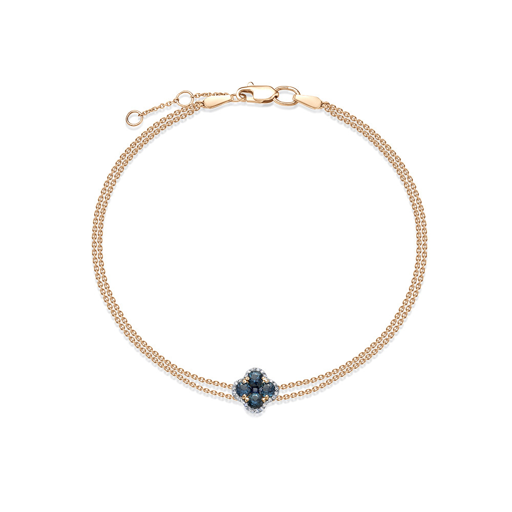 Ювелирное изделие - Браслет из красного золота с сапфирами в магазине Best-Gold 033022