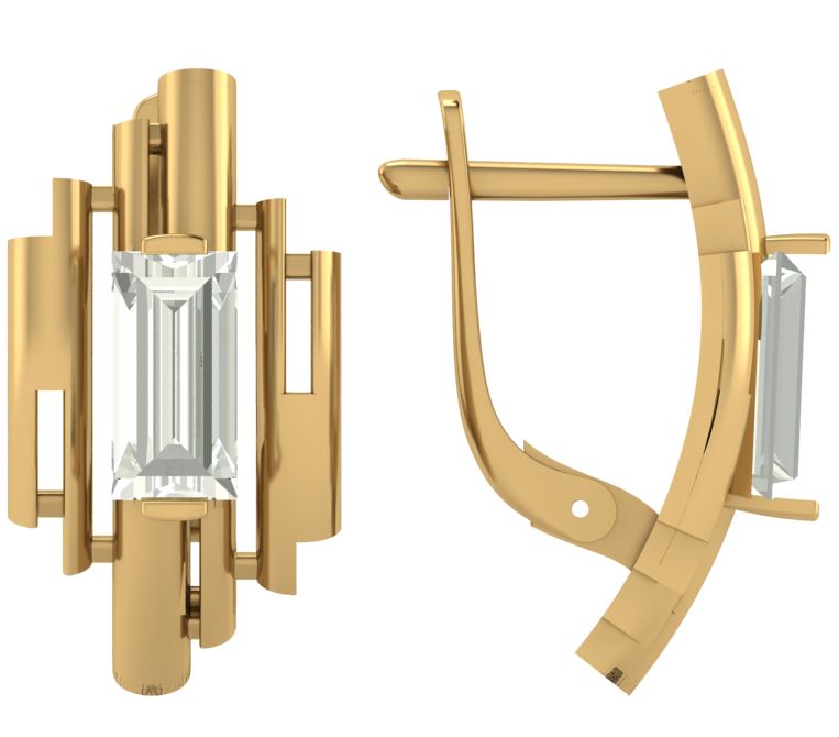 Серьги из красного золота с фианитами Ювелирное изделие - Серьги из красного золота с фианитами в магазине Best-Gold 145660