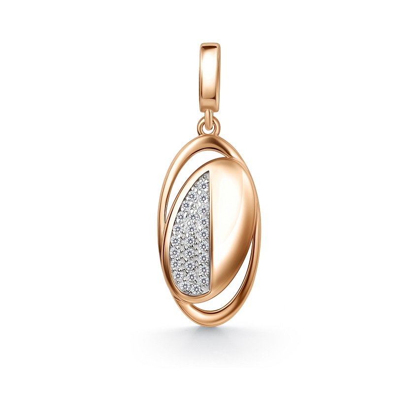 Ювелирное изделие - Подвеска из красного золота с фианитами в магазине Best-Gold 152169