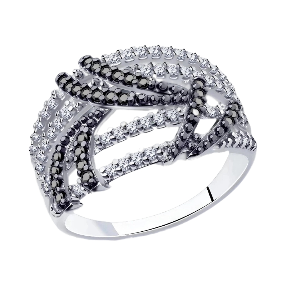 Ювелирное изделие - Кольцо из серебра с фианитами в магазине Best-Gold 152766