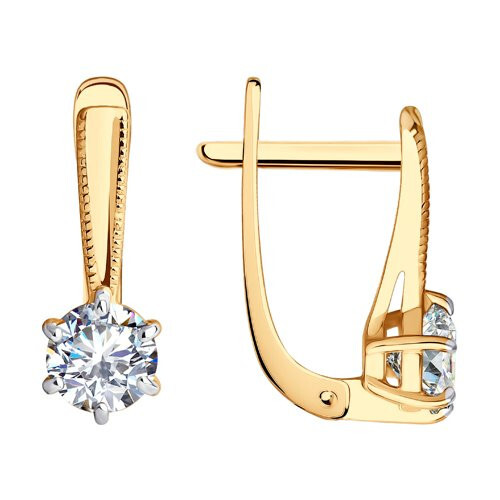 Серьги из красного золота с фианитами Ювелирное изделие - Серьги из красного золота с фианитами в магазине Best-Gold 117994