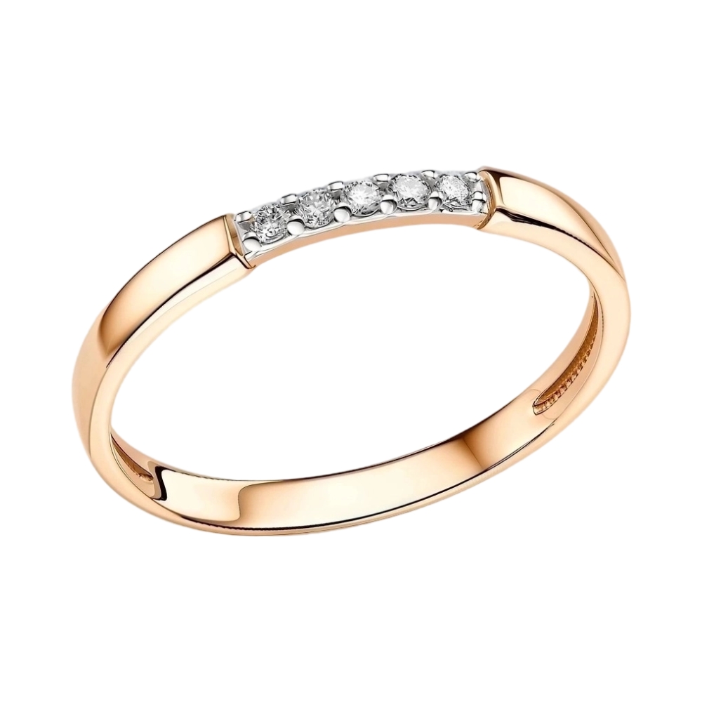 Ювелирное изделие - Кольцо из красного золота с бриллиантами в магазине Best-Gold 156071