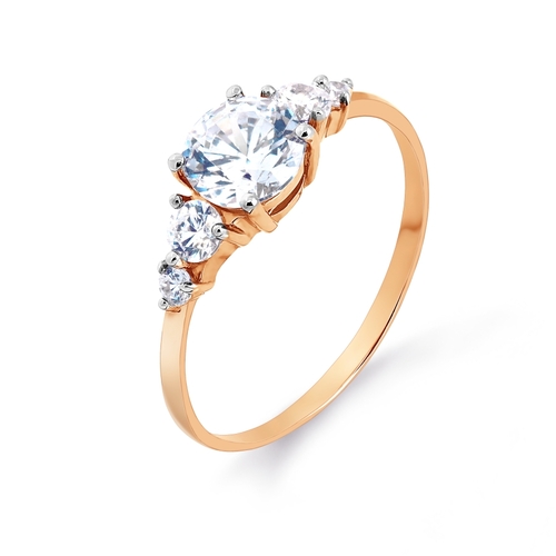 Кольцо из красного золота с фианитами Ювелирное изделие - Кольцо из красного золота с фианитами в магазине Best-Gold 122181