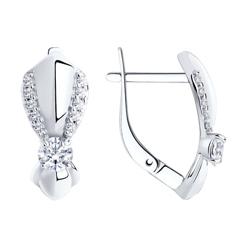 Ювелирное изделие - Серьги из серебра с фианитами в магазине Best-Gold 152785