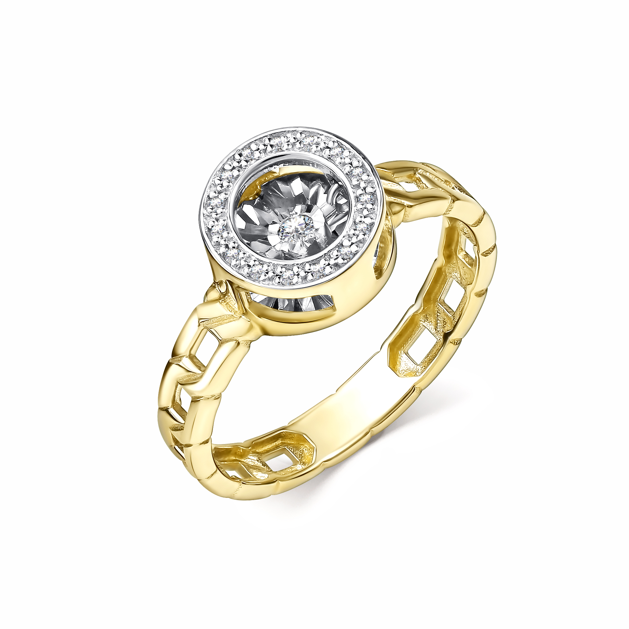 Кольцо из желтого золота с бриллиантами Ювелирное изделие - Кольцо из желтого золота с бриллиантами в магазине Best-Gold 140251