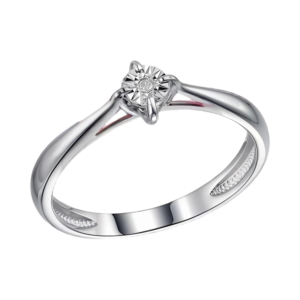 Кольцо помолвочное из серебра с бриллиантом Ювелирное изделие - Кольцо помолвочное из серебра с бриллиантом в магазине Best-Gold 063808