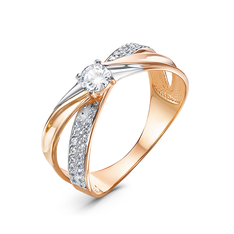 Кольцо из красного золота с фианитами Ювелирное изделие - Кольцо из красного золота с фианитами в магазине Best-Gold 034460