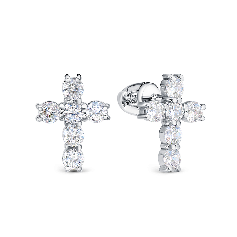 Серьги из серебра с фианитами Ювелирное изделие - Серьги из серебра с фианитами в магазине Best-Gold 033249