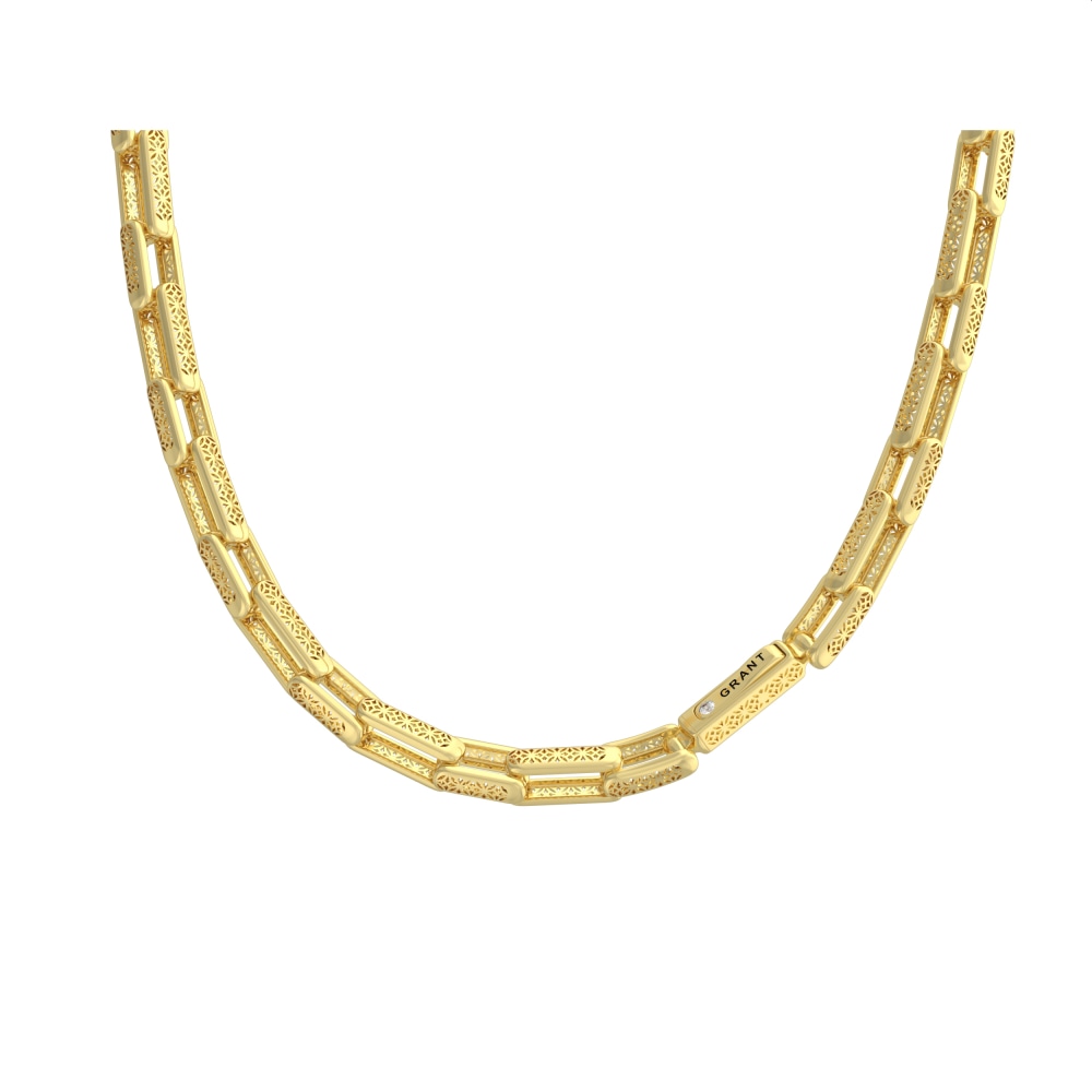 Цепь из желтого золота фантазийное плетение с бриллиантами Ювелирное изделие - Цепь из желтого золота фантазийное плетение с бриллиантами в магазине Best-Gold 134558