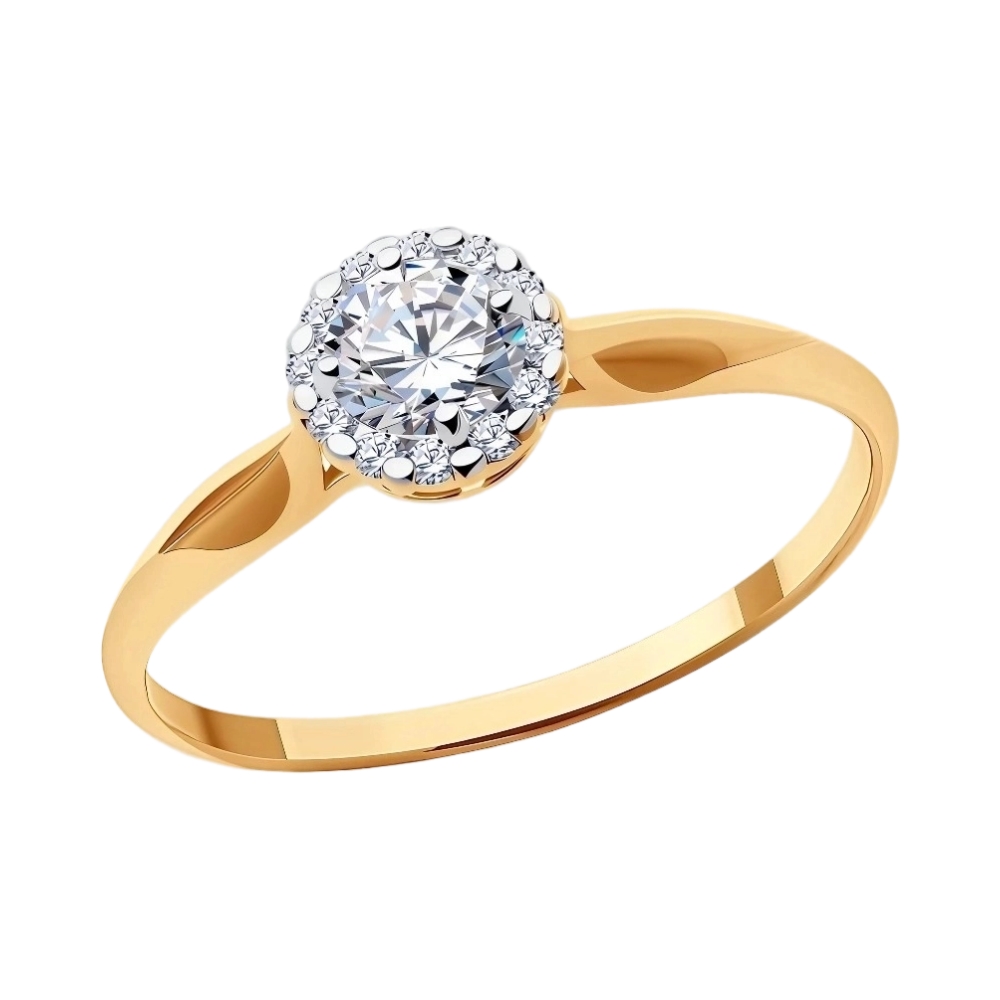 Кольцо из красного золота с фианитами Ювелирное изделие - Кольцо из красного золота с фианитами в магазине Best-Gold 155716